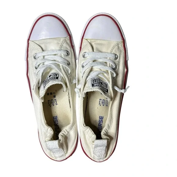 Converse Chuck Taylor All Star Slip-On Low Top White Red Women’s Size 9 - Picture 4 of 9